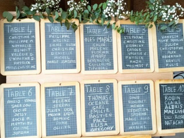 SUPPORT DE PLAN DE TABLES sur ARDOISES