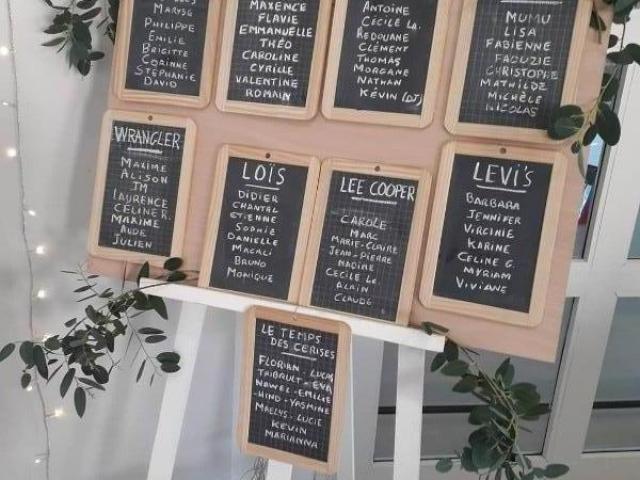 SUPPORT DE PLAN DE TABLES sur ARDOISES